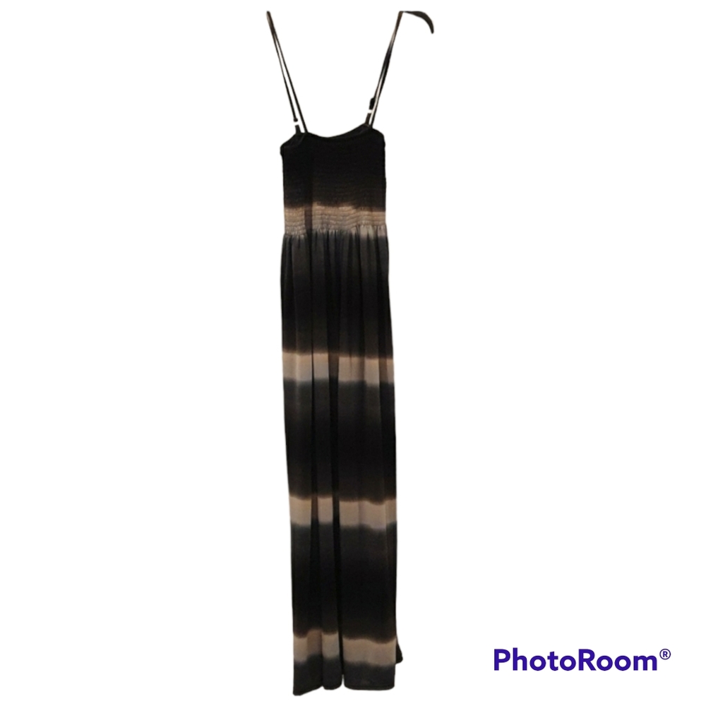 Cristinalove black, gray and cream ombre full length maxi dress size Large